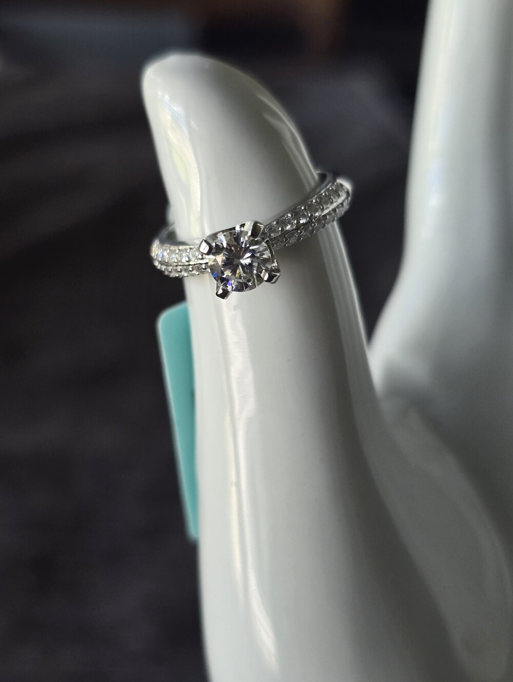 925 Sterling Silver~Moissanite Engagement Ring